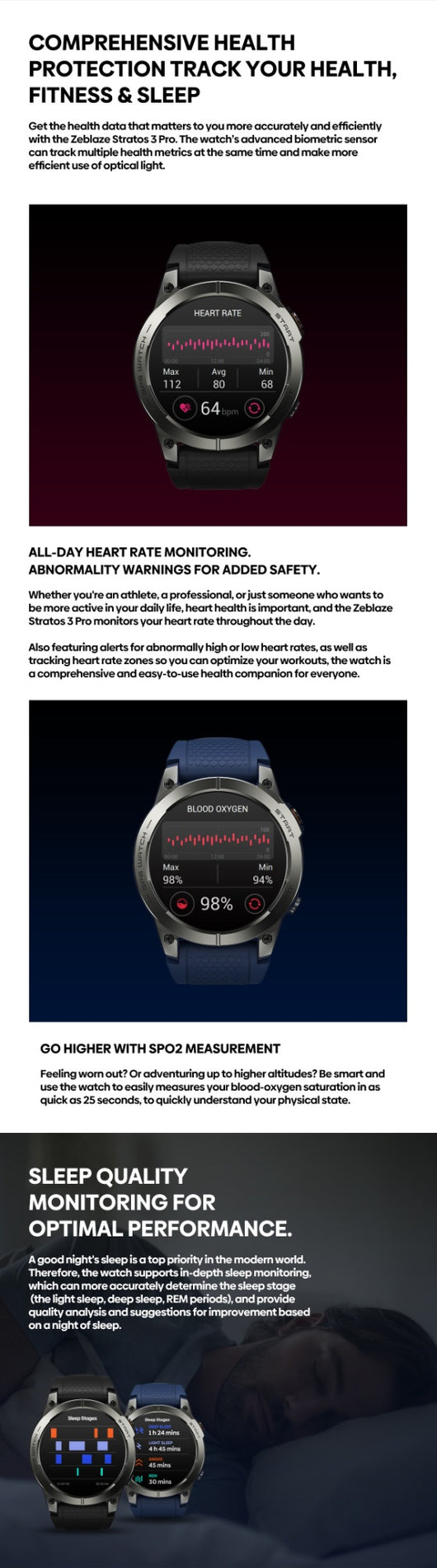 Reloj Inteligente Stratos3pro con GPS y Seguimiento de Movimiento - Image 15