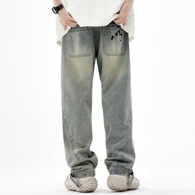 Pantalones Rectos Anchos Lavados Vintage para Hombre - Image 3