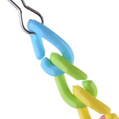 Multi-color wooden ladder bird toy with colorful beads, designed for parrots and other birds to climb and play in their cage. - Image 12