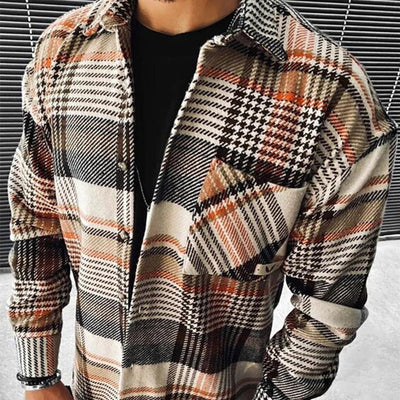 Camisa Casual para Hombre con Estampado Cuadros y Bloques de Color - Image 16