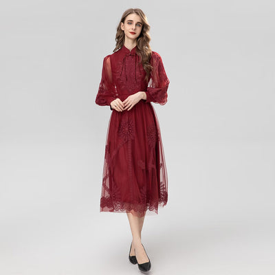 Vestido Niña Burdeos con Cintura Elegante - Image 12
