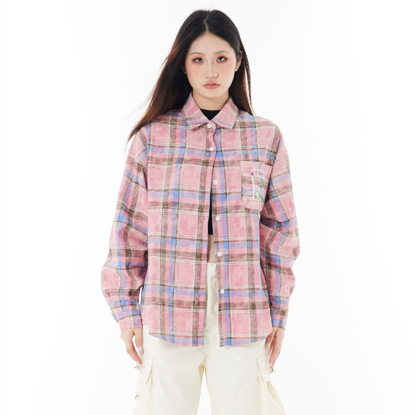 Camisa a Cuadros de Manga Larga Unisex