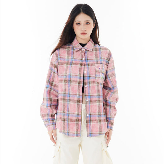 Camisa a Cuadros de Manga Larga Unisex