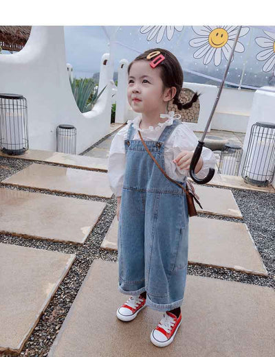 Pantalones Denim Infantiles con Tirantes para Otoño - Image 32