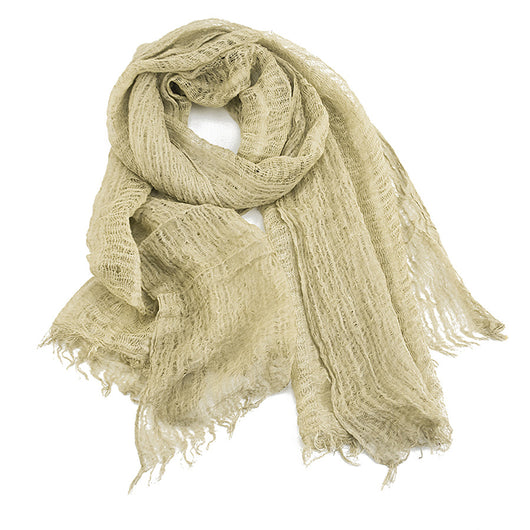 Bufanda de Lino Liso Estilo Retro con Borlas para Mujer - Image 23