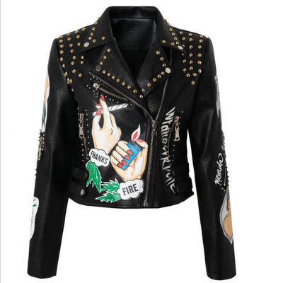 Chaqueta de Cuero Cropped Bicolor Tendencia Urbana para Mujer - Image 10