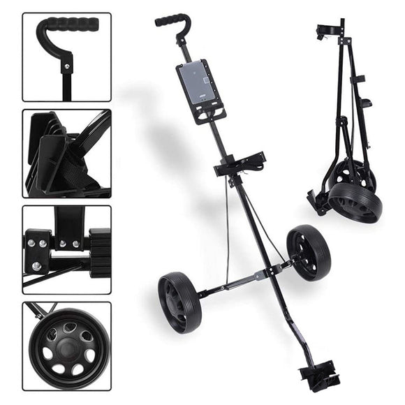 Carrito de Golf Plegable de Dos Ruedas con Estructura de Hierro