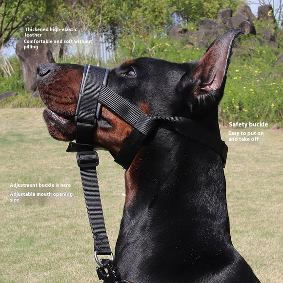 Bozal Ajustable de Cuero para Perros Medianos y Grandes - Control Anti-ladridos