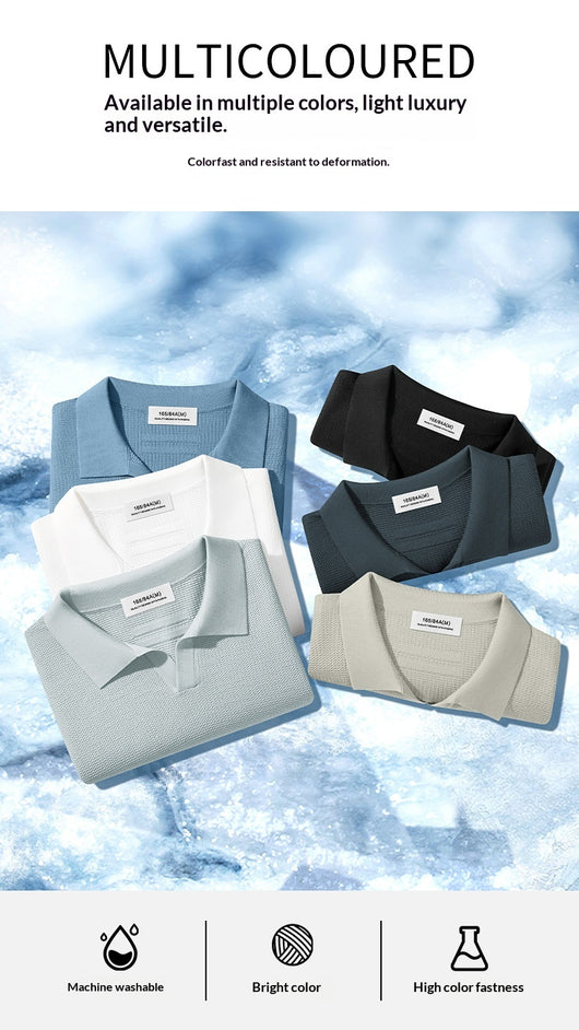 Camisa Manga Corta Cuello Alto para Hombre en Lyocell y Seda - Image 18