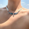 Mens And Womens Sophisticated Cross American-Estilo Versatile Necklace Pearl Azul Angel