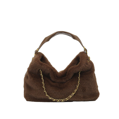 Bolsa de Hombro Grande con Pelaje para Mujer - Bolso Mensajero de Capacidad Amplia - Image 5