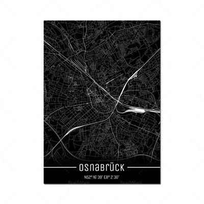 Cuadro Decorativo Mapa Líneas Negras - Lienzo Moderno para Pared - Image 31