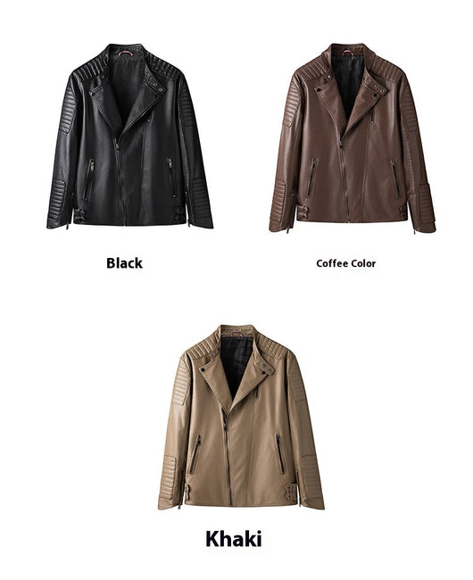 Chaqueta de Cuero para Hombre Primavera Otoño - Estilo Motociclista Casual - Image 7