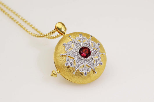 Broche Portafoto Copo de Nieve Plata 925 Oro Rojo Lujo - Image 16