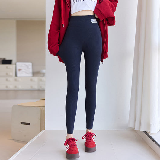 Leggings Térmicos de Algodón Puro con Forro Polar para Mujer - Cintura Alta y Elástico Reforzado
