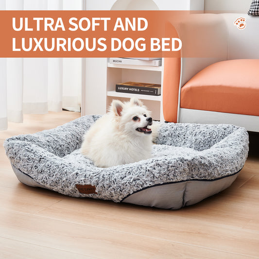 Cama Velvet Swirl para Perros Pequeños y Medianos con Cojín Removible y Efecto Calmante