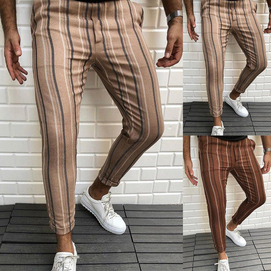 Pantalones Casuales Estampados a Rayas para Hombre