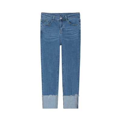 Pantalones Vaqueros Azul Desteñido Tendencia Verano para Hombre - Image 5
