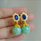 Aretes de Jade Retro Francés en Plata de Ley Natural