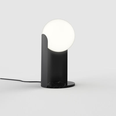Lámpara de Mesa con Base de Mármol y Globo de Cristal - Image 2