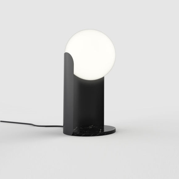 Lámpara de Mesa con Base de Mármol y Globo de Cristal