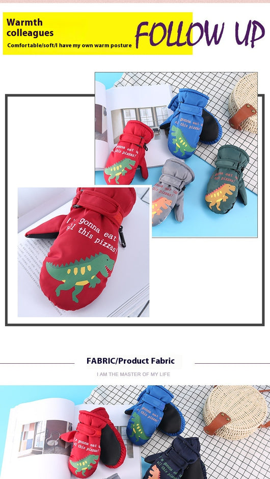 Guantes de Esquí Infantiles Impermeables con Forro Polar Acolchado - Image 17
