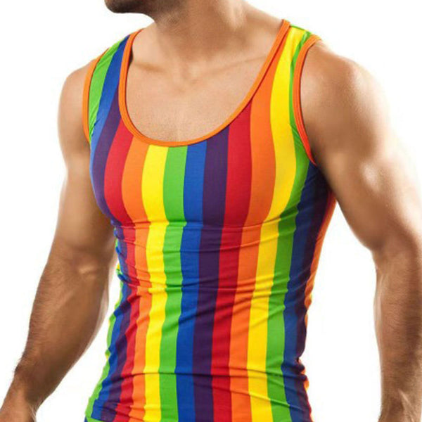 Chaleco Deportivo Outdoor con Rayas Arcoíris para Hombre - Image 6