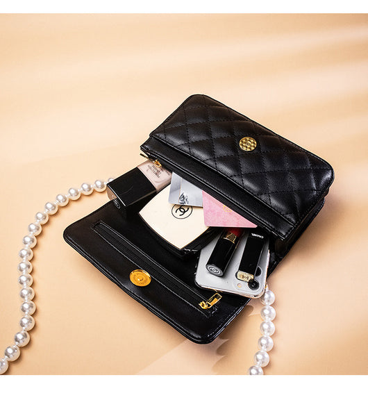 Bolso de Cadena Diamante Estilo Perfume en Cuero Pequeño - Image 11