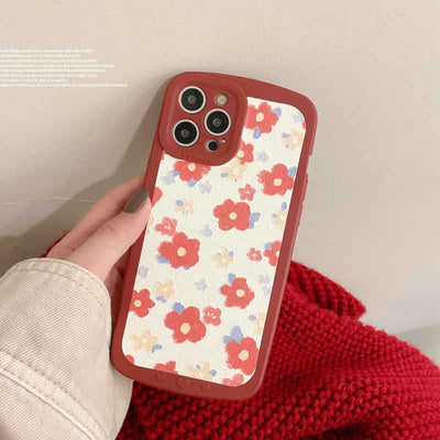 Funda Silicona para Teléfono Diseño Floral Burdeos Graffiti - Image 3