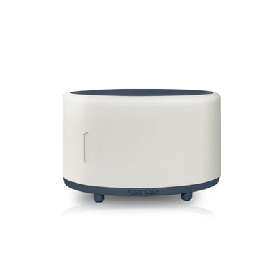 Two-tone cylindrical humidifier with a light body and dark base, featuring control buttons and small feet. - Image 8