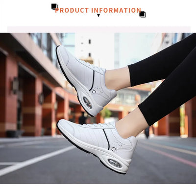 Zapatillas Deportivas para Mujer de Cuero con Suela Gruesa y Transpirabilidad - Image 17