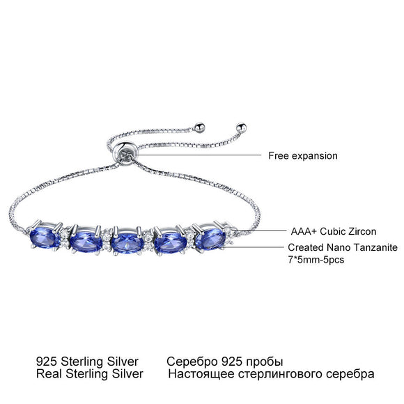 Pulsera de Topacio Azul para Mujer - Ajustable con Cadena de Eslabones