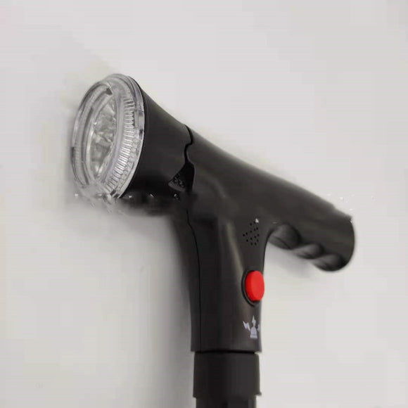 Bastón Plegable de Alarma para Adultos Mayores con Cuatro Puntos de Apoyo