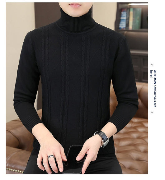 Suéter de Cuello Alto para Hombre con Tejido Trenzado - Image 14