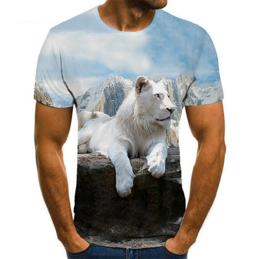 Camiseta Estampado Animal 3D para Hombre - Manga Corta - Image 6