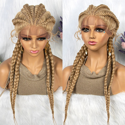Peluca de Encaje Trenzado con Cabello de Bebé - 4 Trenzas - Image 3