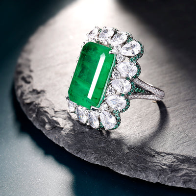 Anillo de Esmeralda en Plata Esterlina Frosty - Image 3