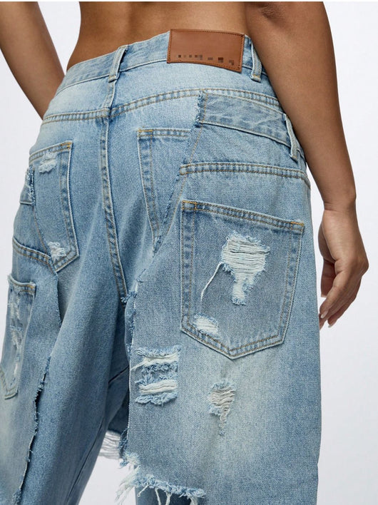 Jeans Rotos Hip Hop Oversized de Moda Urbana - Image 8