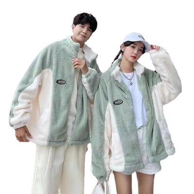 Abrigo de Polar Berber con Costuras Verde Menta para Hombre y Mujer - Image 5