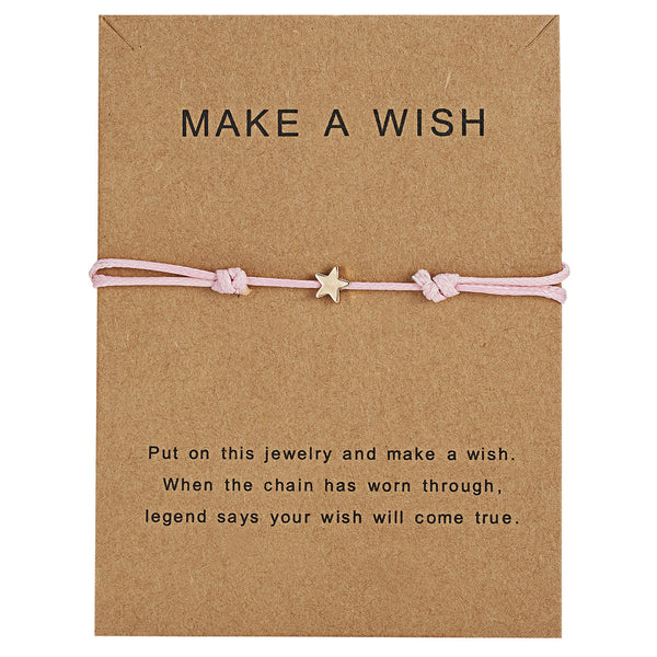 Pulsera Ajustable con Estrella de Cinco Puntas Tejida