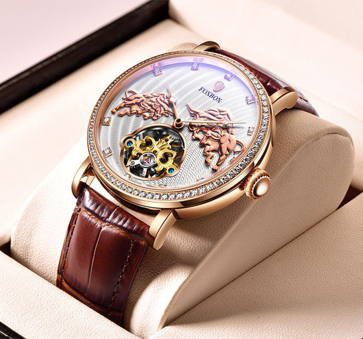 Reloj Mecánico para Hombre con Diamantes - Edición Conmemorativa Resistente al Agua - Image 9