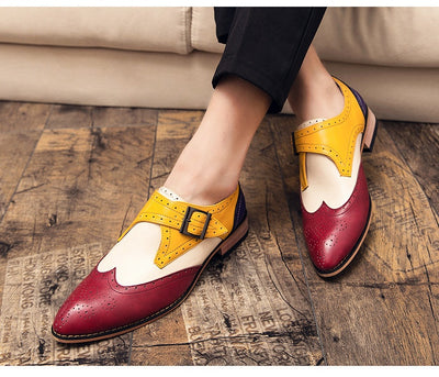 Zapatos de Cuero para Hombre con Bloques de Color - Tendencia Moderna - Image 25