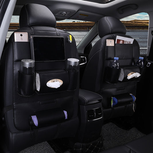 Organizador de Asiento Trasero de Cuero con Bolsas Plegables - Image 2
