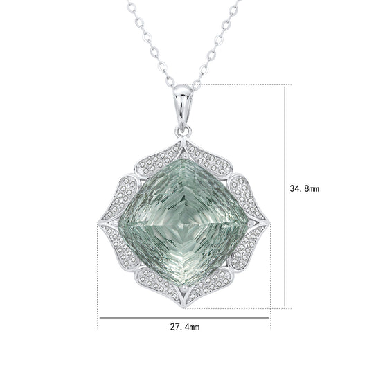 Collar de Plata 925 con Cristal Verde Natural - Diseño Europeo Lujo - Image 4