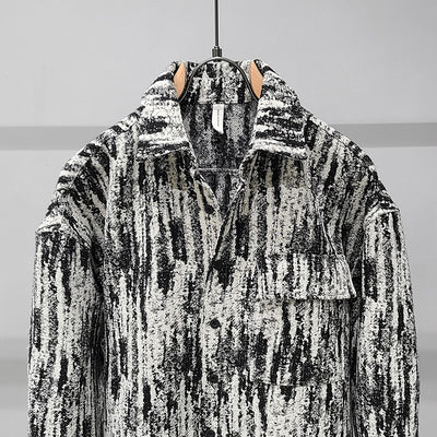 Camisa Chaqueta Manga Larga Tie Dye Tweed para Hombre - Image 3