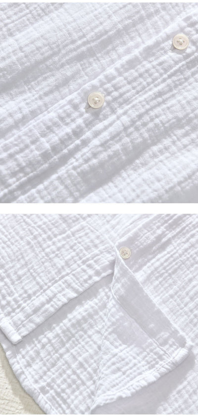 Camisa Manga Larga Algodón Puro Color Sólido para Hombre - Image 17