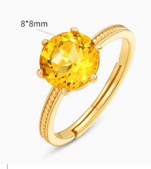 Anillo de Citrino Natural Chapado en Oro - Image 6