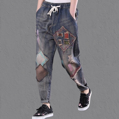 Pantalones Vaqueros para Mujer con Cintura Elástica y Piernas Anchas