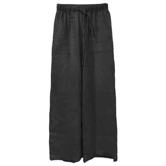 Pantalones de Lino Puro con Cordones Rectos Talla Grande para Mujer - Image 6