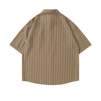 Camisa Suelta de Rayas Verticales para Hombre - Image 2